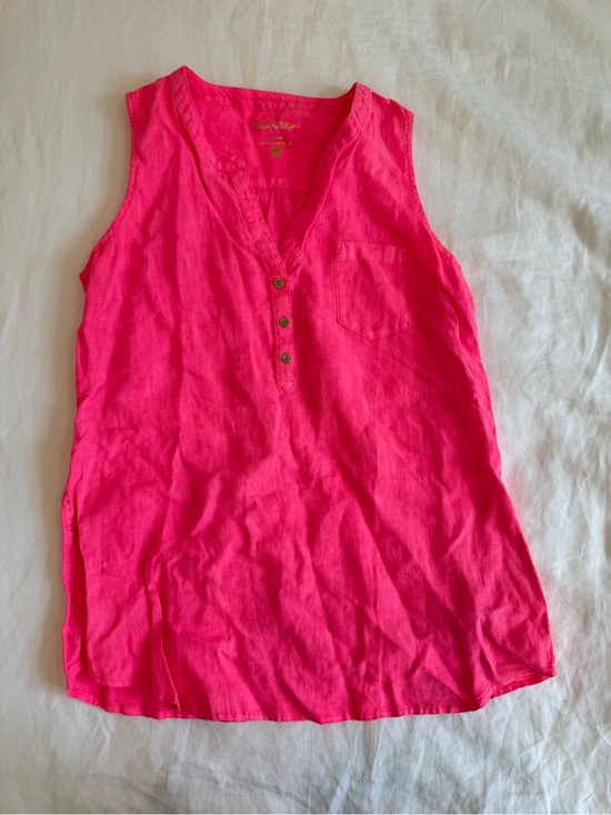 Lilly Pulitzer Tops - 💖 Lilly Pulitzer 100% Linen Sleeveless Popover Tank – XS